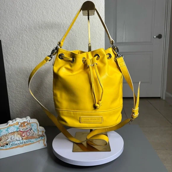 Vera Bradley Bright Yellow Poly Bucket Crossbody Bag - Picture 2 of 9